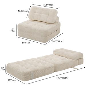 Cina appartamento minimalista Home Cinema soffice ufficio piccolo facile cura bouclé compatto divano letto singolo poltrona confezionata sottovuoto - Product Image 2