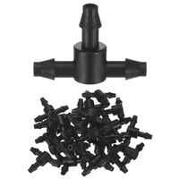 Raccord en T droit pour irrigation goutte à goutte 4/7 mm en PE noir, connecteur 3 voies pour tube micro-pulvérisateur pour jardin et terres agricoles