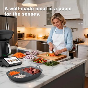 Plateau de cuisson vapeur en silicone à compartiments, séparateur pour cuiseur vapeur, compatible avec <span class=keywords><strong>Thermomix</strong></span> TM7 Varoma, récipient de cuisson et de stockage pour la cuisine - Product Image 4