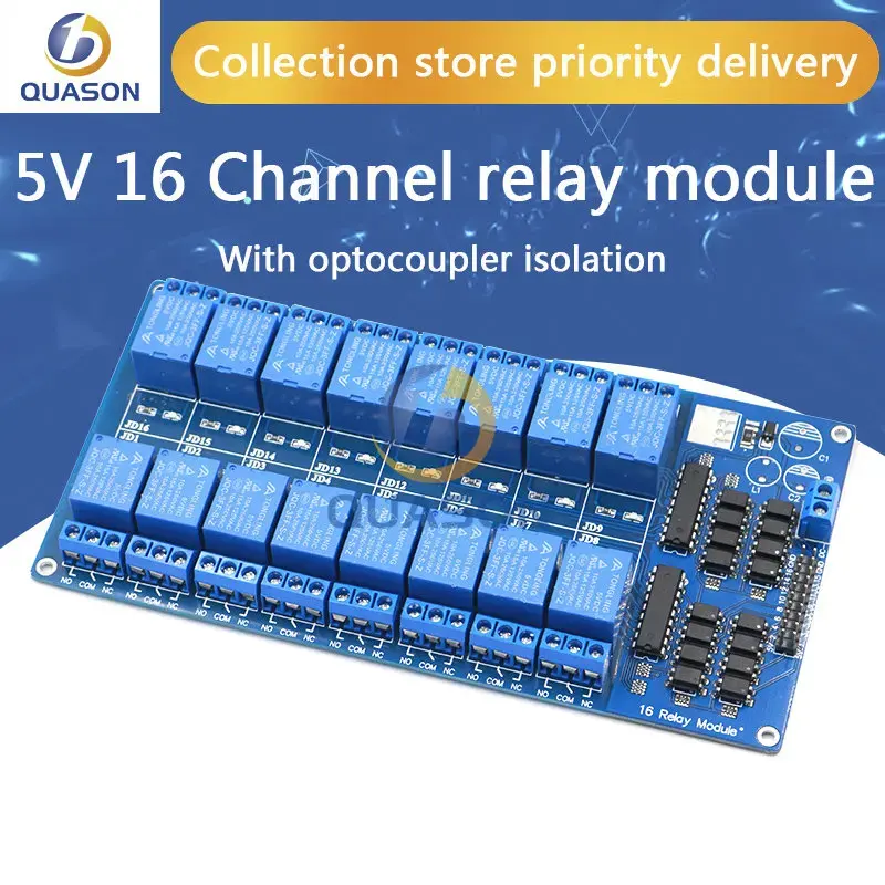 5V 16 ช่องรีเลย์โมดูลสําหรับ Arduino ARM PIC AVR DSP อิเล็กทรอนิกส์แผ่นรีเลย์เข็มขัดแยกoptocoupler