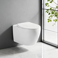 WC mural monobloc en céramique blanche au design épuré avec réservoir encastré pour salle de bain