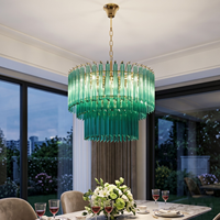 Lampes suspendues en verre triangulaires vertes de haute qualité, modernes, créatives, luxueuses, design, pour restaurant, villa, salon
