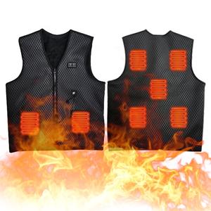 Gilet de chauffage unisexe léger rechargeable avec batterie USB 5 zones de chauffage 2 contrôleurs séparés pour garder le corps au chaud - Product Image 2