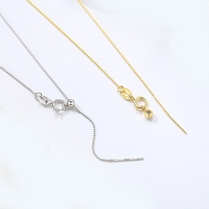 สร้อยคอโซ่สำหรับผู้หญิงกล่องลูกปัดปรับได้ทำจาก925ชุบทอง18K แบบทำด้วยตัวเอง - Product Image 1