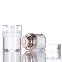 15ml 30ml 50ml bouteille de lotion cosmétique en plastique de luxe à double paroi acrylique pompe sans air pour emballage de soins de la peau