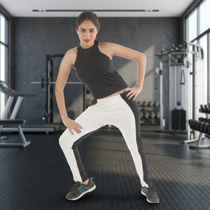 Mallas deportivas de entrenamiento ajustadas transpirables en tejido de punto orgánico 95% de dos tonos con Spandex 5% para yoga y ropa normal a la venta - Product Image 2