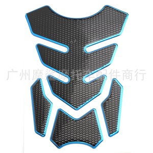Moshark Autocollant universel pour moto en caoutchouc 3D à chevrons, protection de réservoir de carburant, noir, argent, rouge, or, bleu - Product Image 2