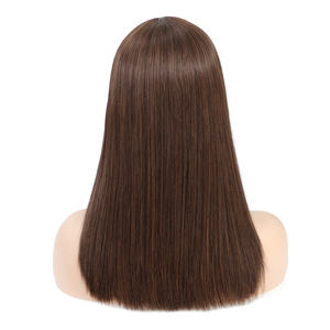 Lenaqueen Brown Futura Perruques avant synthétiques avec frange en fibre Futura, perruques frontales à couche douce, légère et droite avec <span class=keywords><strong>bande</strong></span> élastique - Product Image 4