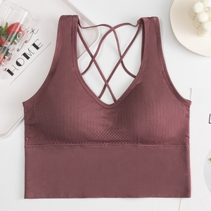 Nouveau Soutien-gorge <span class=keywords><strong>Crop</strong></span> <span class=keywords><strong>Top</strong></span> Femme Sexy Sans Bretelles Sans Fil Sans Couture <span class=keywords><strong>Dos</strong></span> <span class=keywords><strong>Nu</strong></span> avec Coussinets Bralette Débardeur Gilet Féminin - Product Image 5