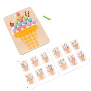 Bán buôn trẻ em hạt Clip trò chơi Ice Cream Bảng câu đố màu phân loại và phù hợp với giáo dục sớm toán học đếm phù hợp với Hội Đồng Quản Trị - Product Image 1