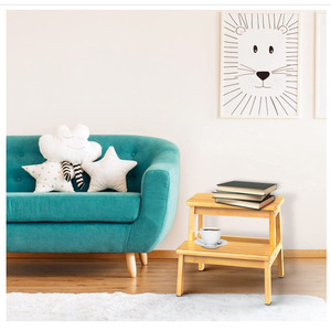 Solid <b>Wood</b> Step <b>Stool</b> 6.8x6.7x6.8 Inch Durable Home <b>Stool</b> For Children And Adults Minimalist Design - Product Image 2