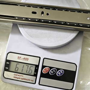 מסילת מגירה שקטה בת שלושה חלקים לארון בגדים עם מסילת מגירה עבה מפלדה מגולגלת קרה עם בולם ריבאונד - Product Image 2