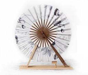 พัดพับญี่ปุ่น พัดพับสำหรับสุภาพสตรี ขายส่ง พัดมือทรงกลมแบบหมุน - Product Image 6