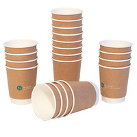 Gobelets en papier jetables à double paroi avec logo personnalisé tasses à café en plastique de 12 oz avec couvercles en PS