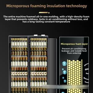 Vitrine commerciale à double porte refroidie par air congélateur en acier inoxydable pour vin verre à bière électrique pour Internet - Product Image 4