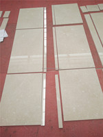 Escalier en marbre Dolomite Beige, Crema Beige poli, moderne, pour villa, coupé sur mesure, Tingestone, garantie 5 ans et plus