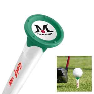 MAZEL Plastic Tees with Big Cup,Customized LOGO 8 Counts Per Pack Rubber Top Golf Tee