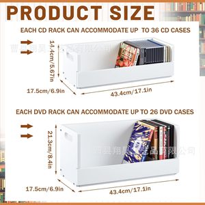 <b>Cd</b> Dvd Storage <b>Box</b> 2 Layer Flip Top Magnetic Closure Portable Home Use Multipurpose Organizer - Product Image 2