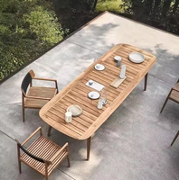 Offre spéciale Plus de conception populaire meubles de maison teck bois imperméable patio hôtel en bois salle à manger jardin Table d'extérieur