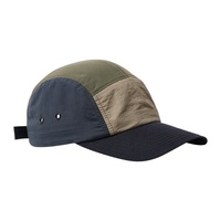 Chapeau de camp en nylon imperméable à 5 panneaux design personnalisé Casquette de course à l'extérieur à séchage rapide