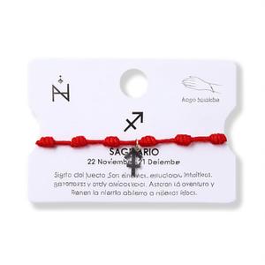 Pulsera del Zodiaco Sagitario de Angelina, Cordón Rojo, Dije de Acero Inoxidable, Joyería Unisex para Regalo - Product Image 4