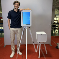 Nouvelle cabine photo de style rétro en bois, support d'imprimante pour iPad 12,9/13 pouces compatible avec DNP DS620, DSLR et smartphone