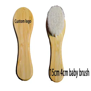 Wooden Baby Hair Brush Bottle Baby Brush and Comb Set With Natural Goat Hair Bristles Infant Hair Wood product customization