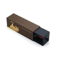 Boîte cadeau pour vin en bouteille unique, design populaire, vente chaude, boîte à tiroir en carton haut de gamme personnalisée pour le stockage de vin rouge