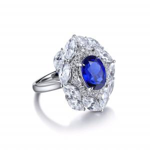 แหวนแฟชั่นทุกแบบ เครื่องประดับพลอยสีน้ำเงินและทับทิมที่เพาะเลี้ยงในห้องปฏิบัติการ - Product Image 1