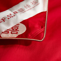 Couette de luxe jacquard en coton pur et soie de mûrier, haute densité de fils, douce, rouge, toutes saisons, avec broderie, pour la maison