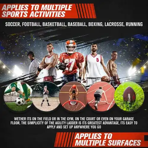 Agility Speed Training Kit with 15 Cones 15 Hoops 1 Ladder 6 Hurdles