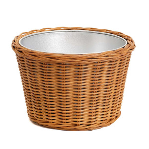 Maceta Rústica de Mimbre Tejido Color Caramelo, Maceta para Plantas de Interior, Cesta de Almacenamiento para Decoración del Hogar - Product Image 4