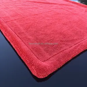 Pile torsadée à séchage rapide 1400 GSM 1500 70X50 cm serviette de séchage de voiture à boucle torsadée en microfibre pour le lavage de voiture