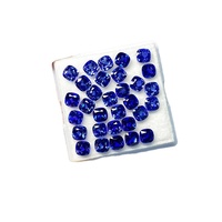 Saphir synthétique de laboratoire cultivé par la méthode Czochralski, bleu royal, taille coussin, taille carrée, rebondi, bien proportionné, pierre non montée CN