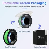 Filament 3D Creality CR TPU 1KG 1,75 mm ±0,03 mm Précision dimensionnelle TPU élastique résistant à l'usure et flexible pour imprimante FDM