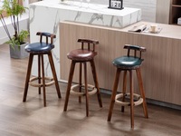 Tabouret de bar pivotant réglable en bois massif moderne, pour bar à domicile et hôtel