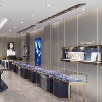 Vitrine de Bijouterie LED Luxe Léger en Métal Effet Bois Écologique, Design Intérieur Haut de Gamme Chaleureux