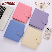Hongbo meilleure vente 12 couleurs A5 35MM bague en or Rose en relief souple en cuir véritable budget classeur planificateur comme ordre du jour/couverture de livre