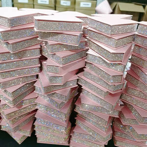 थोक कस्टम स्फटिक बरौनी बॉक्स नई डिजाइन त्योहार Bling Bling पार्टी बरौनी पैकेजिंग बॉक्स - Product Image 3