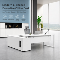 Bureau de direction en bois en forme de L moderne, écologique et durable, table de PDG pour appartement, bureau à domicile, mobilier commercial