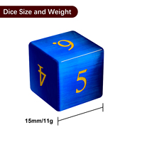 Jeu de dés polyédriques personnalisés Dragons et Derniers Maîtres en pierre gemme, Dés D20 D6 œil de chat bleu roi, Dés faits à la main 16mm/20mm