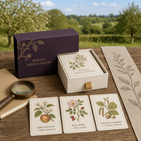 Cartes d'apprentissage botanique personnalisées écologiques et durables pour vergers, noms de plantes en latin et en polonais, papier couché mat, tiroir rigide