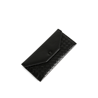 Dompet Amplop Kulit Domba Kompak dengan Kantong Resleting Belakang, Dompet Klasik dengan Kancing, Pemasok