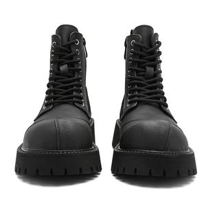 Bottes mi-mollet pour homme, design tendance 2026, automne, bout épais, semelle épaisse, hauteur accrue, bottes courtes tendance avec fermeture éclair - Product Image 5