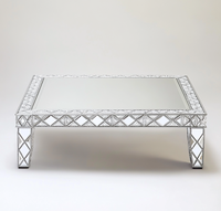 Table basse de luxe moderne avec miroir Meubles en diamant écrasé Table à miroir pour le salon Nouveau design de table à thé