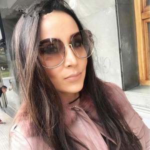 Gafas de Sol de Moda 2020, Gran Venta, Estilo Vintage, Logotipo Personalizado, Media Montura Metálica, Protección UV400, Gafas de Sol Extra Grandes para Mujer - Product Image 2