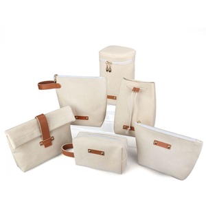 High Quality Private Label Women's Portable Zipper <b>Cosmetic</b> Bags Eco Friendly Modern Logo Custom Canvas Makeup <b>Cases</b> for Ladies - Product Image 1