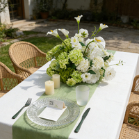 Decoración Floral para el Día de Navidad, Tema Verde, Bola de Flores Silvestres, Centro de Mesa de 35 cm, Pequeña Bola de Flores Decorativa para Mesa