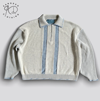 KD Fabricant de tricot OEM ODM Logo brodé personnalisable Pull à col rond et à manches longues Pull-over en maille zippée pour hommes