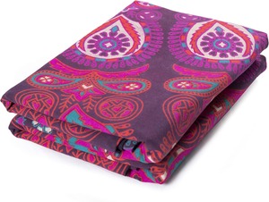 Artisanat populaire indien, hippie, bohème, magnifiques panneaux de rideaux de fenêtre à motif de paon et de mandala, couleur violette - Product Image 4